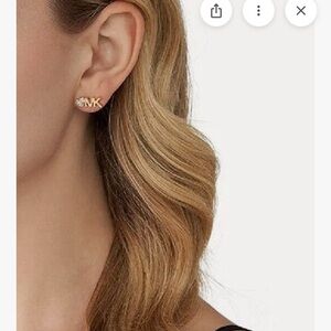 Michael Kors Gold Logo Stud Earrings